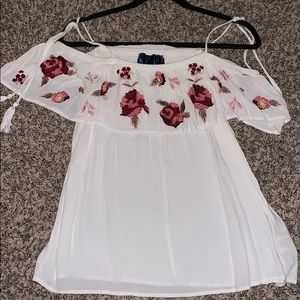 White Off the Shoulder Cotton Top